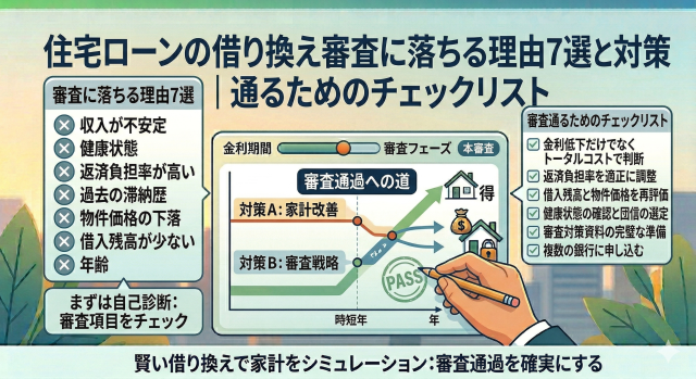 住宅ローンの借り換え審査に落ちる理由7選と対策｜通るためのチェックリスト