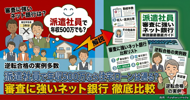 派遣社員で年収500万なら住宅ローンは通る？審査に強いネット銀行