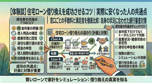 【体験談】住宅ローン借り換えを成功させるコツ｜実際に安くなった人の共通点