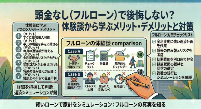頭金なし（フルローン）で後悔しない？体験談から学ぶメリット・デメリットと対策