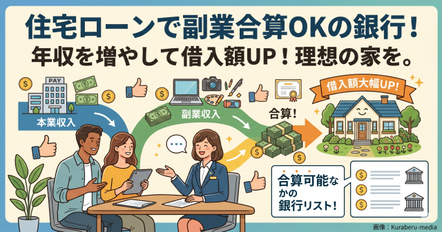 住宅ローンで副業収入を合算できる銀行は？年収を増やして借入額UP