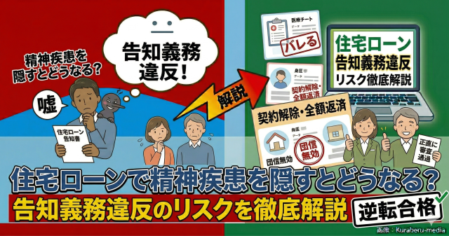 住宅ローンで精神疾患を隠すとどうなる？告知義務違反のリスクを解説