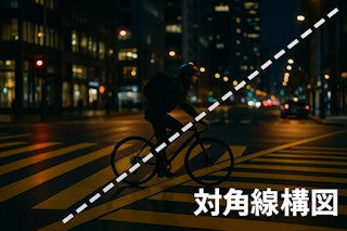 対角線構図によるダイナミックな表現
