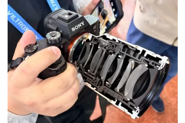 VILTROX、半分に切った35mm F1.2レンズで撮影 P&E showの実演が話題