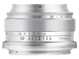 TTArtisan 50mm f/2 キヤノンM用 "シルバー"