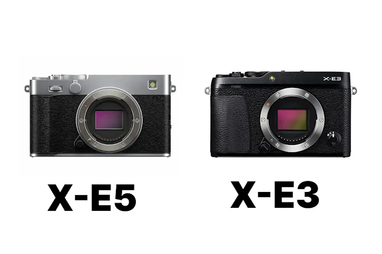 FUJIFILM X-E3とFUJIFILM X-E5を徹底比較まとめ! 画質・手ブレ補正・動画・価格差で選ぶ