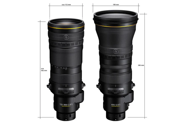 NIKKOR Z 120-300mm f/2.8 TC VR Sと400mm f/2.8 TC VR Sのサイズ比較が公開