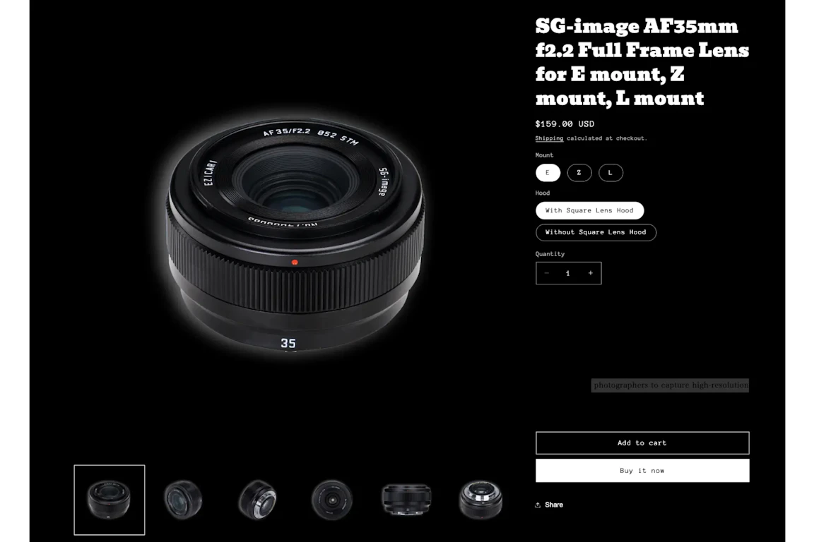 3/25発売 SG-image AF 35mm F2.2の予約開始日・発売日・価格・比較最新情報まとめ