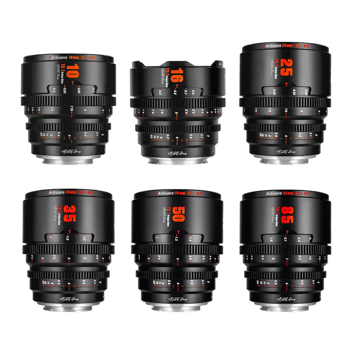 七工匠 7Artisans HOPE Prime 6本セット 10-85mm T2.1 マイクロフォーサーズ用 "ブラック"
