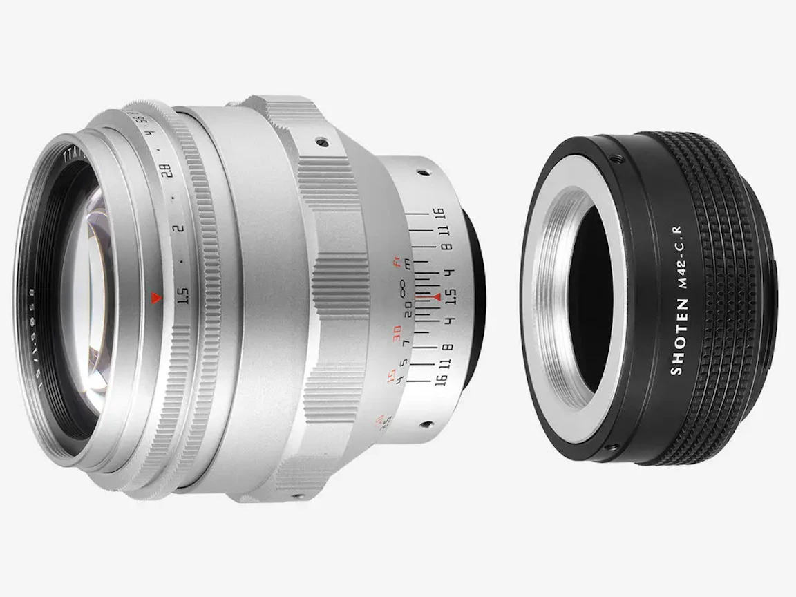 銘匠光学 TTArtisan 75mm f/1.5 M42 + キヤノンRFマウントアダプターセット "シルバー"