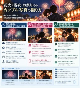 花火・浴衣・お祭りでのカップル写真の撮り方