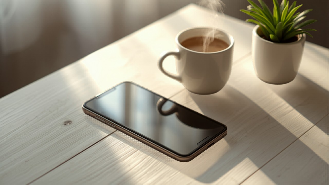 スマートフォンでサイト表示を確認している場面