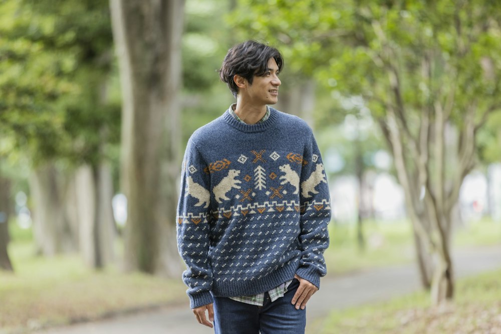 L.L.Bean ケーブルニット グレー M ラグラン ウール L-XL相当 メンズ 