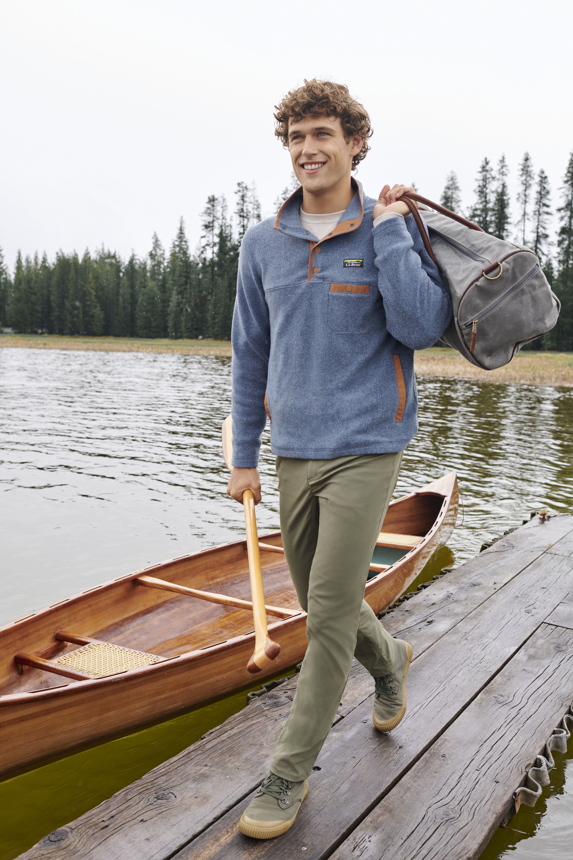 メンズ タンブルド・シェルパ・フリース、スナップ・プルオーバー 通販