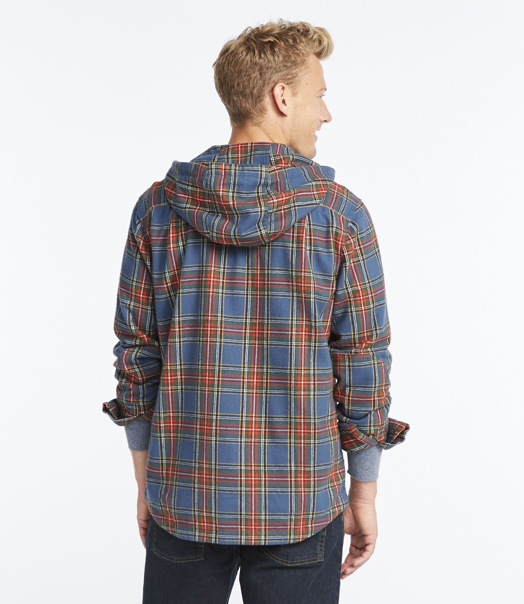 メンズ スコッチ・プラッド・フランネル・フード・シャツ