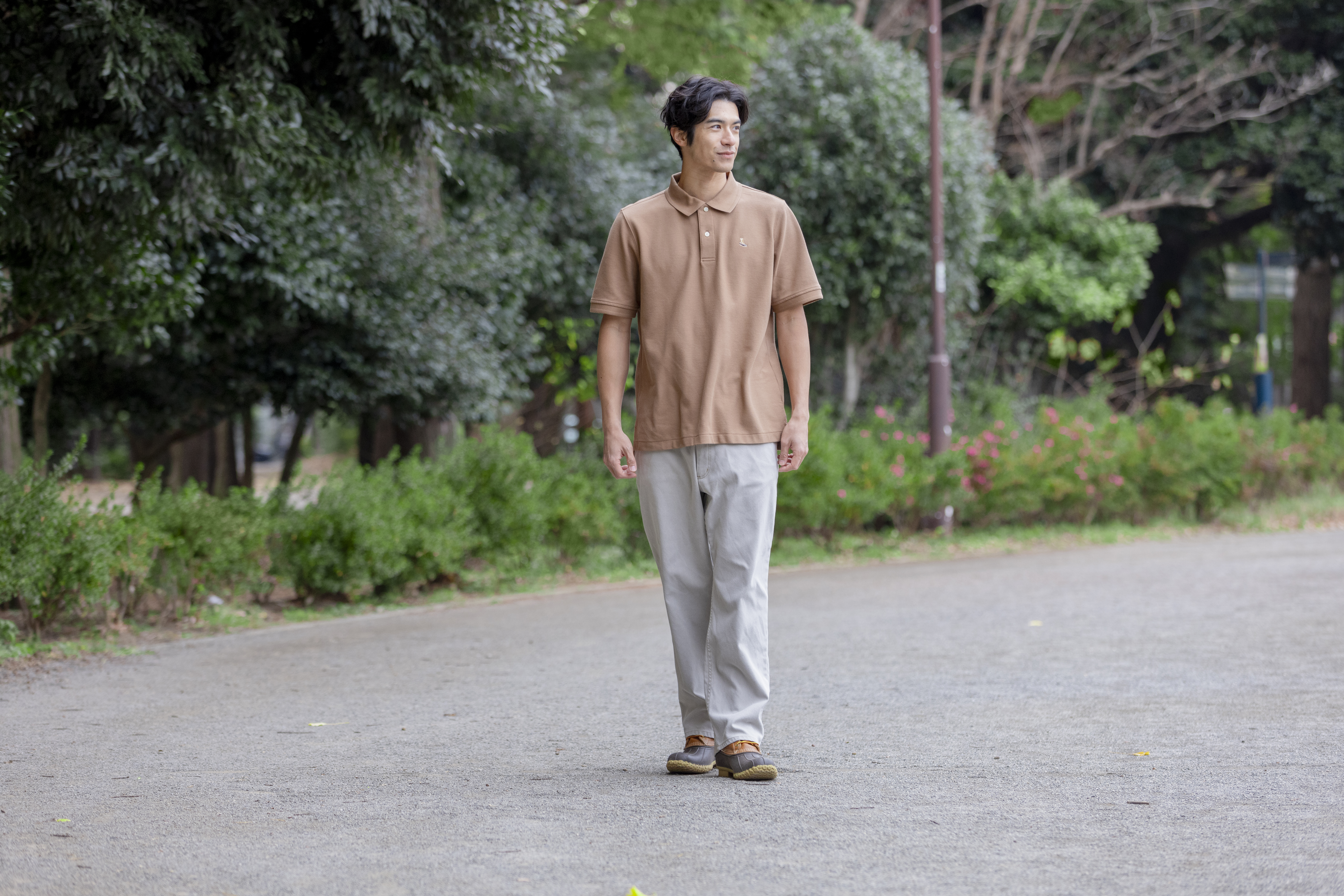 メンズ ジャパン・フィット プレミアム・ダブル・エル・ポロシャツ