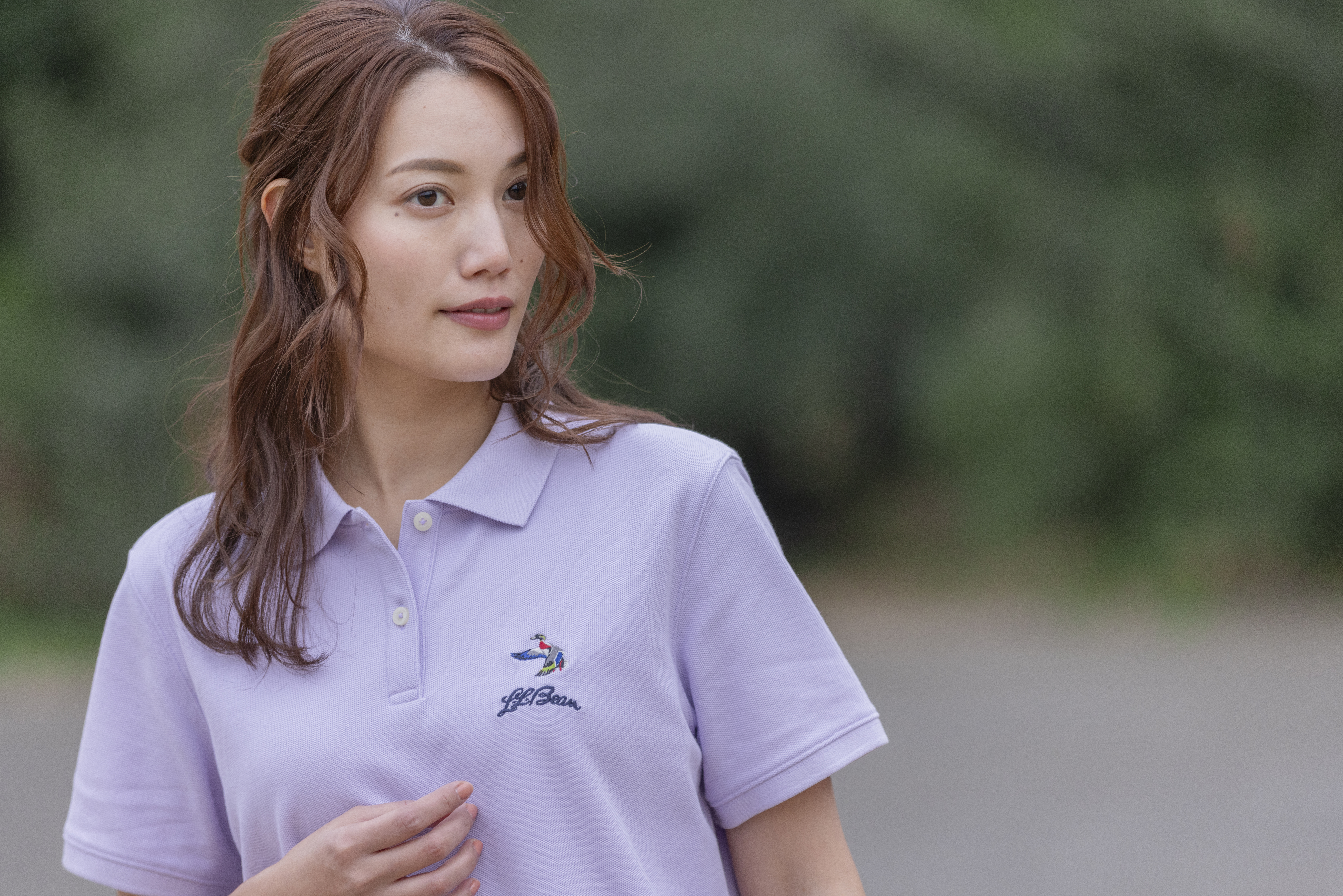 ウィメンズ プレミアム・ダブル・エル・ポロシャツ、リラックス