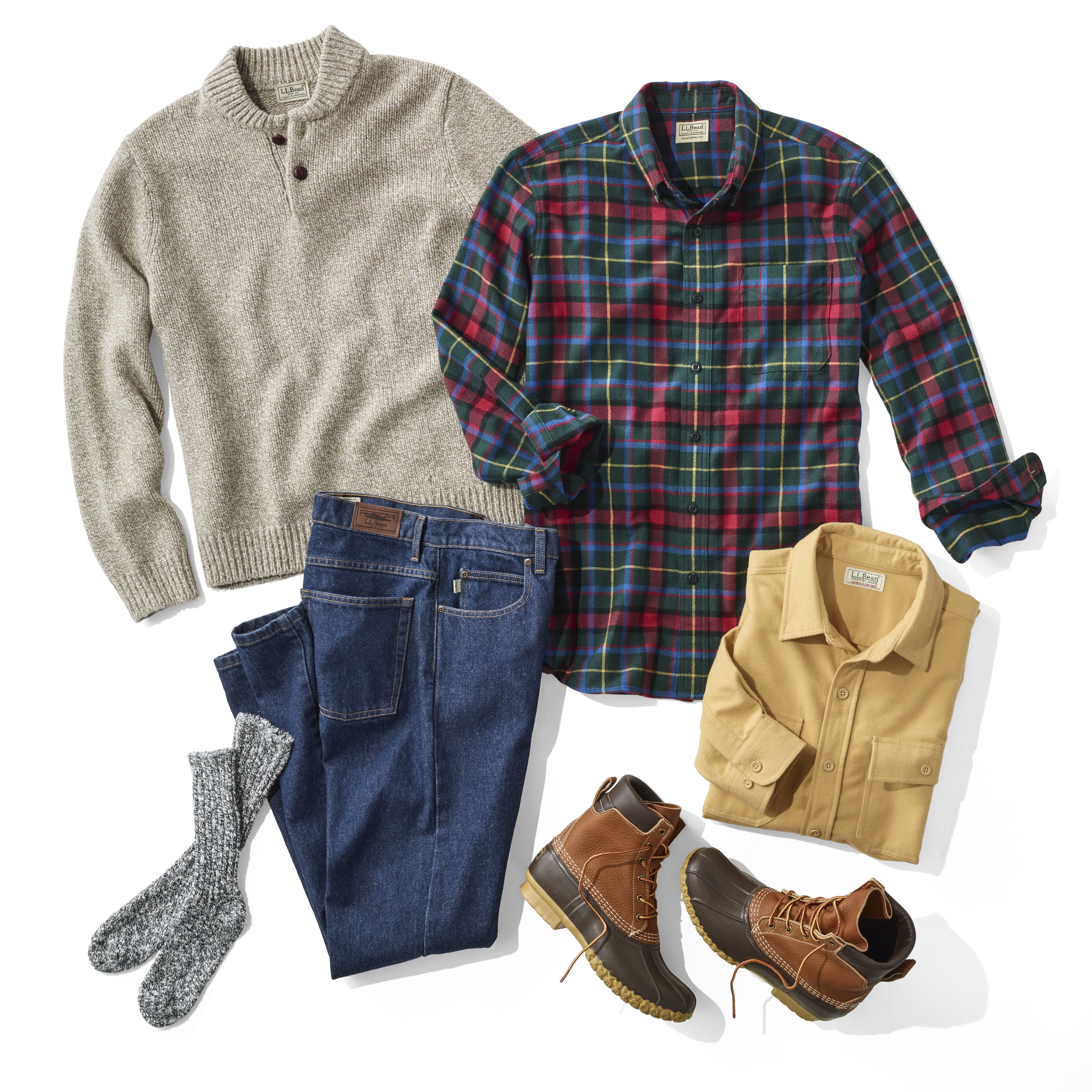 メンズ エル・エル・ビーン・クラシック・ラグ・ウール・ヘンリー