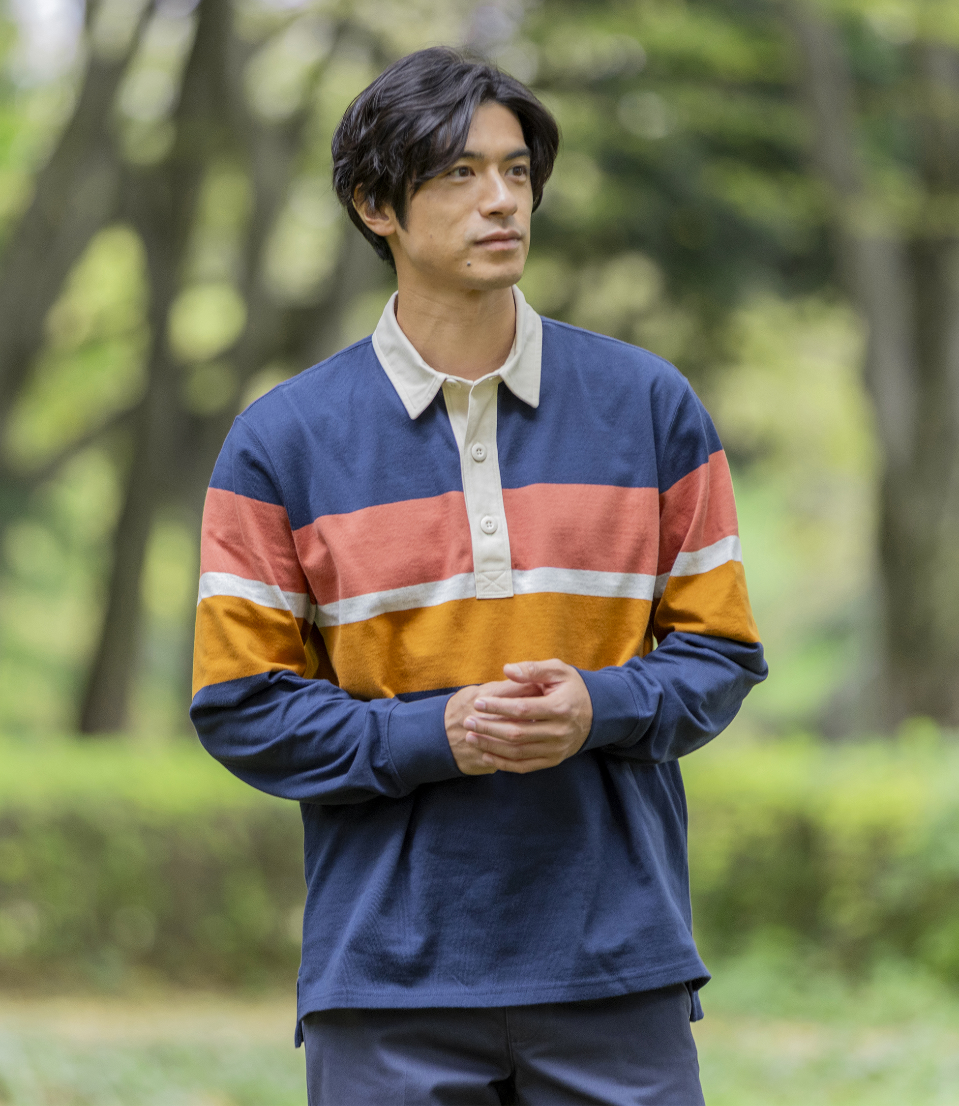 メンズ ビンテージ・ソフト・ラグビー、チェスト・ストライプ 通販