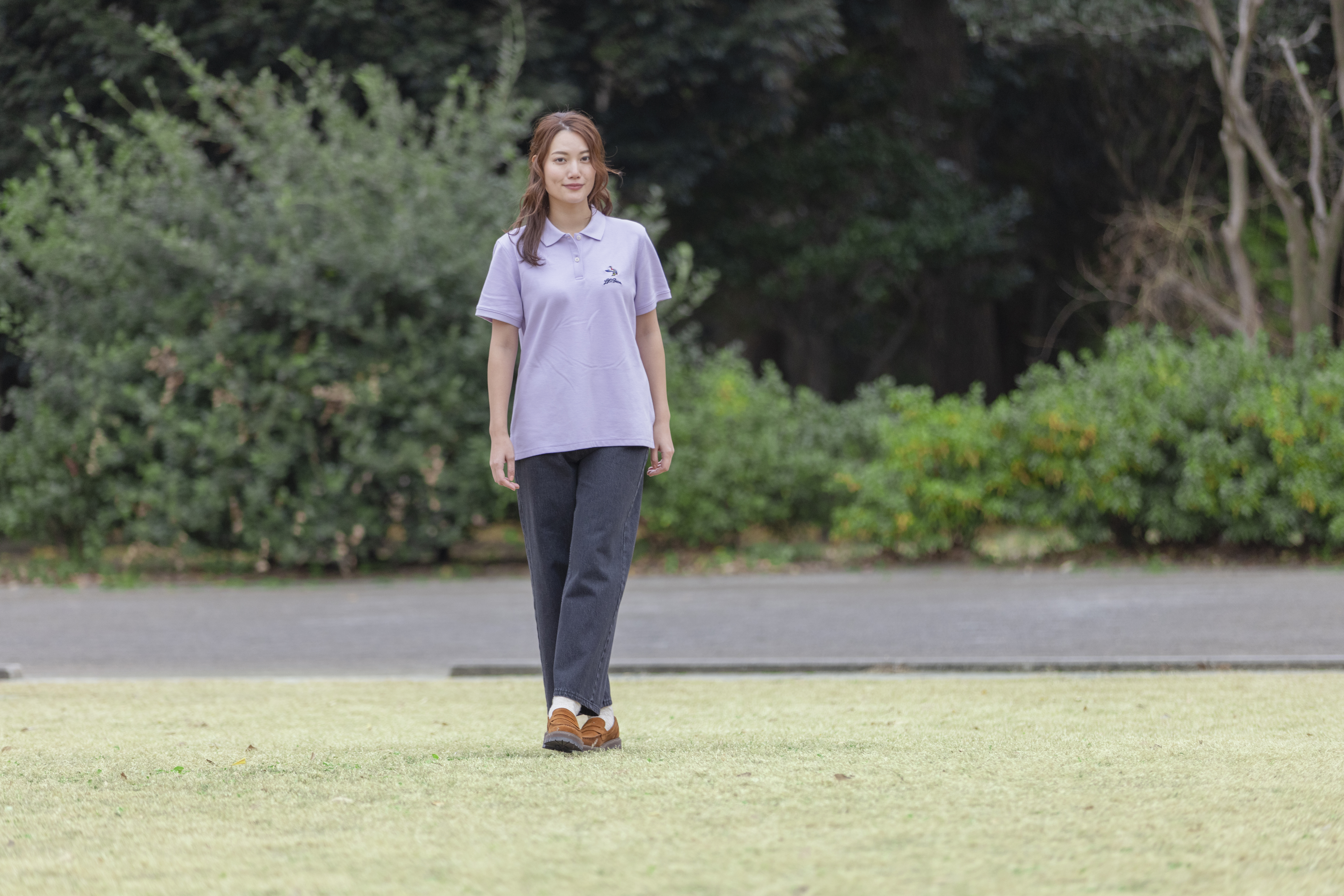 ウィメンズ プレミアム・ダブル・エル・ポロシャツ、リラックス