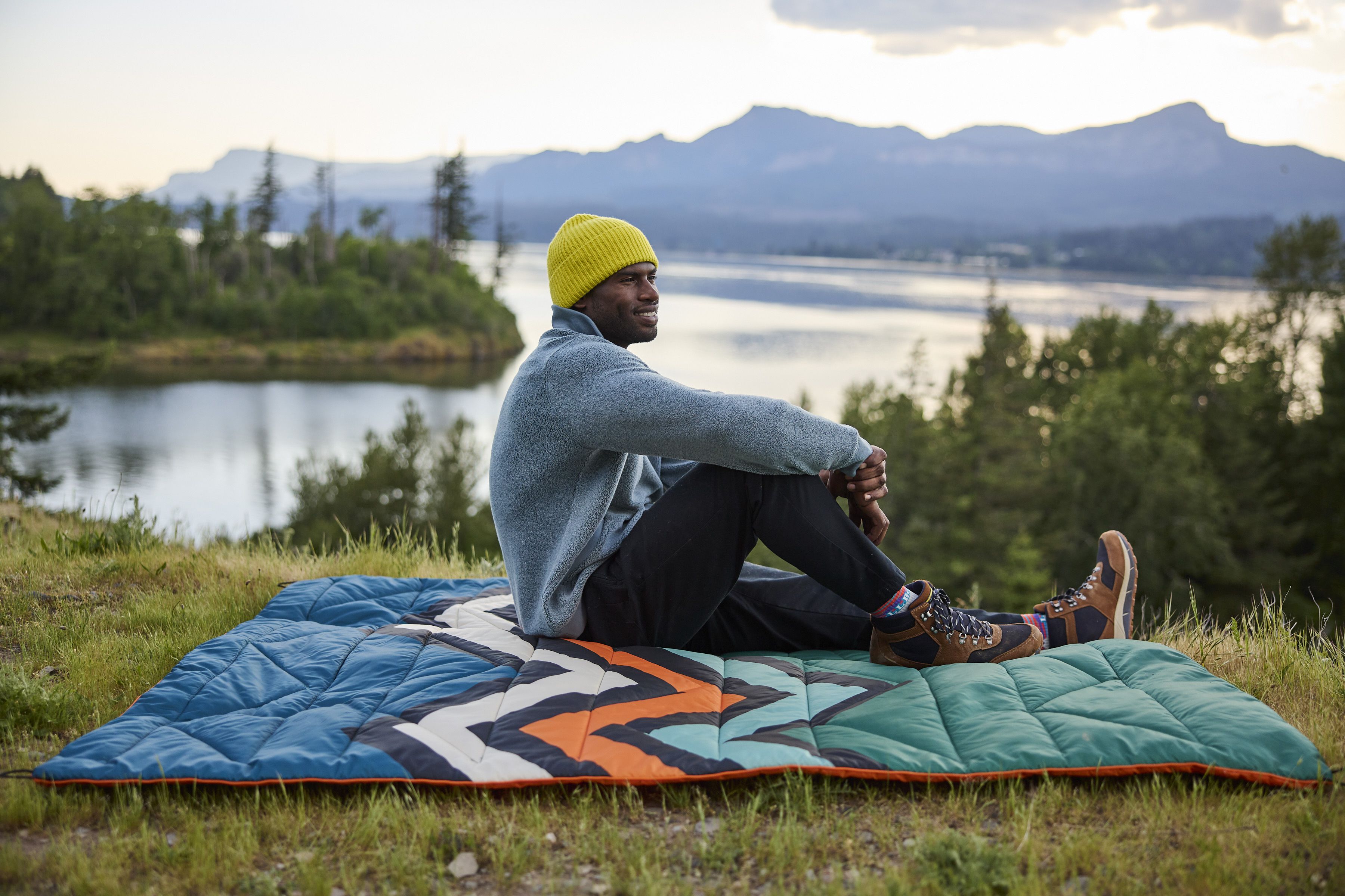 メンズ タンブルド・シェルパ・フリース、クォータージップ・プル