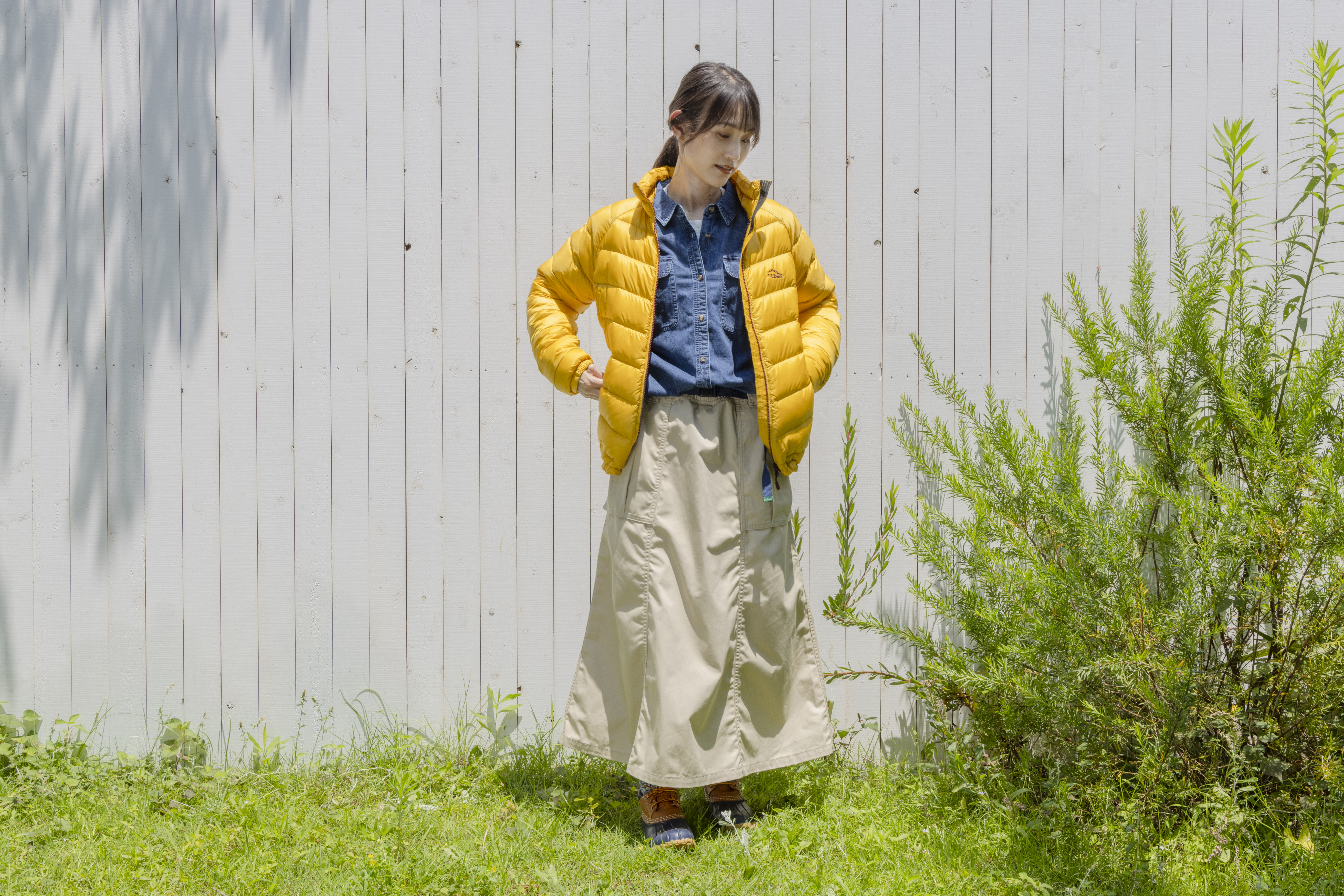 LLBean ダウンジャケット イエロー Sサイズ LLBean ダウンジャケット イエロー Sサイズ