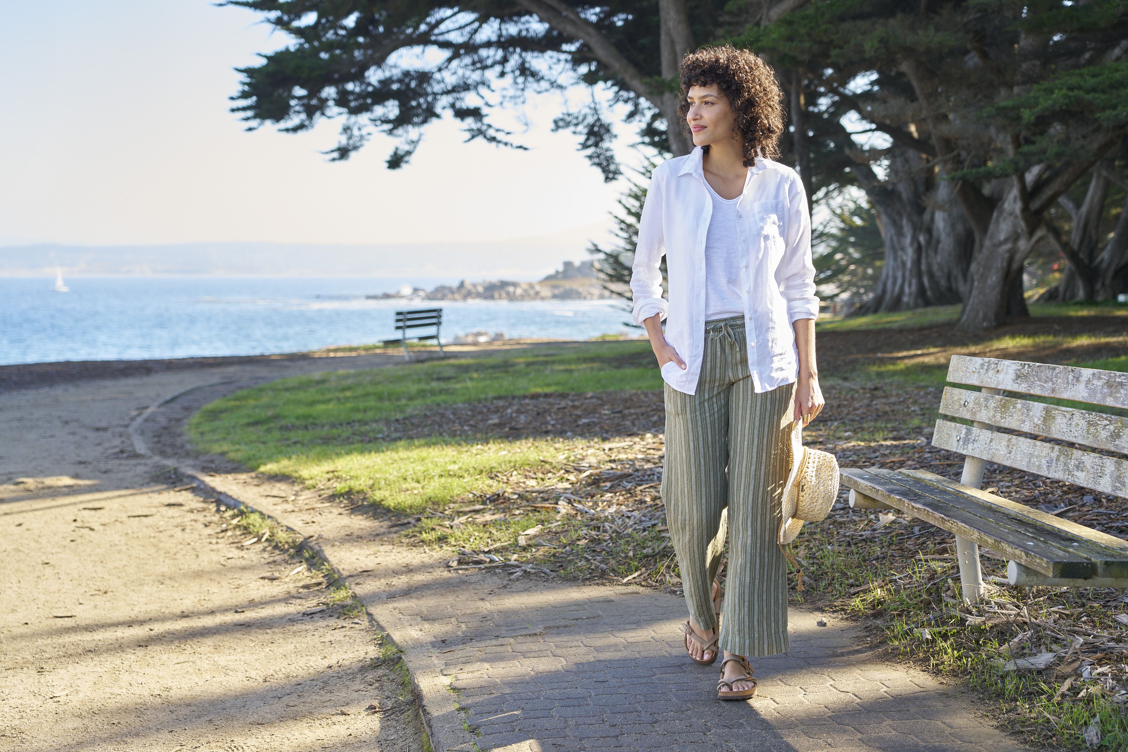 ウィメンズ プレミアム・ウォッシャブル・リネン・プルオン・パンツ