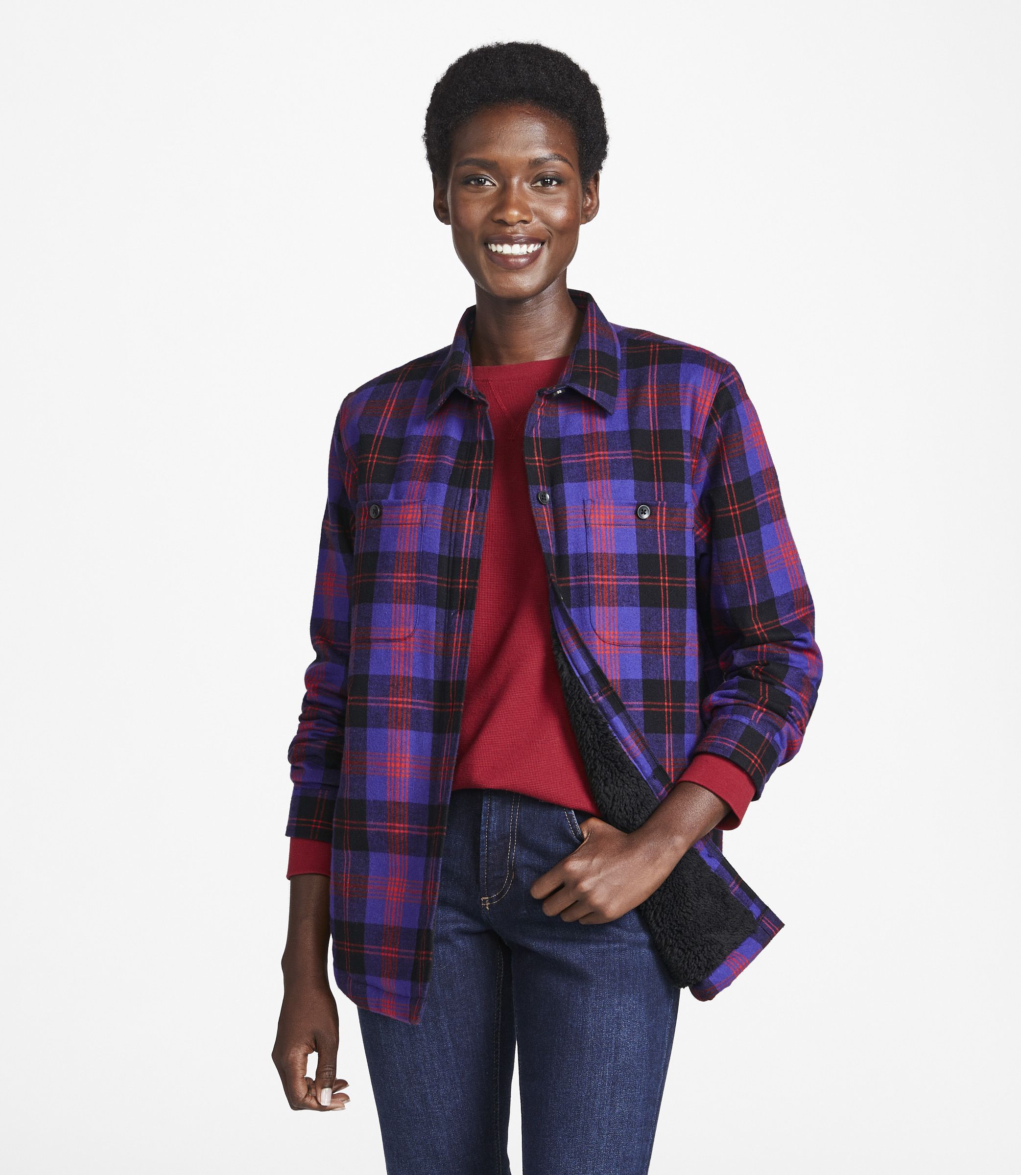 ブラミンク　ウールフランネルシャツ ウィメンズ スコッチ・プラッド・フランネル・シャツ、シェルパ