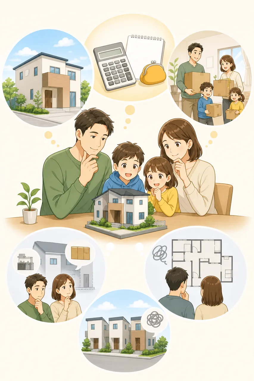 物件を検討する家族