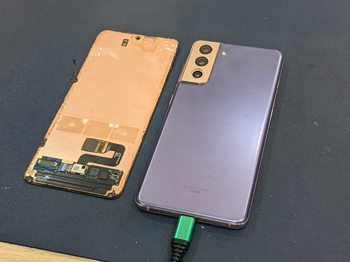 Galaxy S21 5G 画面割れ ガラス割れ 液晶漏れ 画面シミ 修理 直す 治す 方法