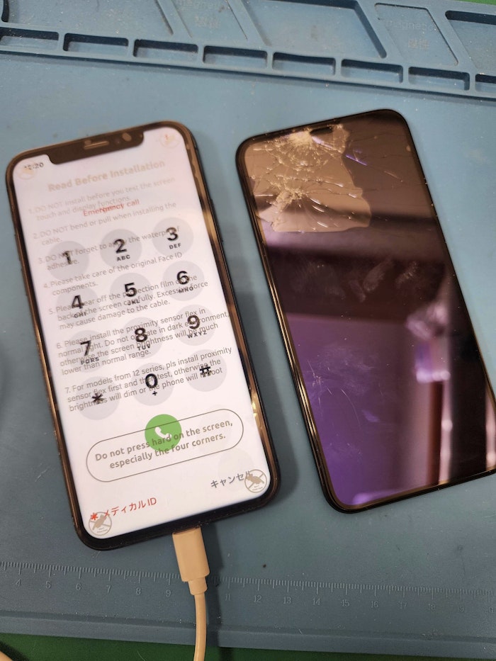 iPhoneXS　画面割れ　画面交換