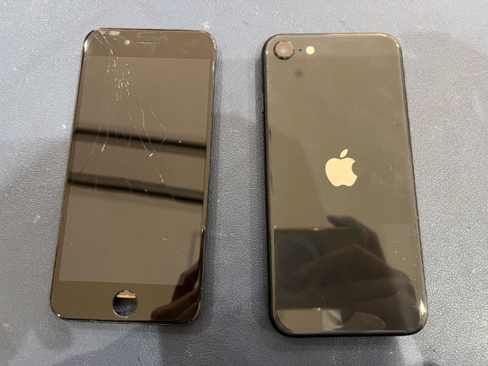 あいふぉん アイフォン iPhone SE2 画面に線 表示不良 画面真っ暗 音はする タッチがきかない 画面 修理 交換