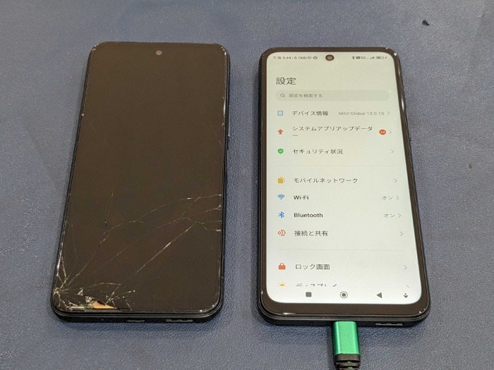 Redmi Note 10 JE  画面修理 画面 映らない　修理　交換