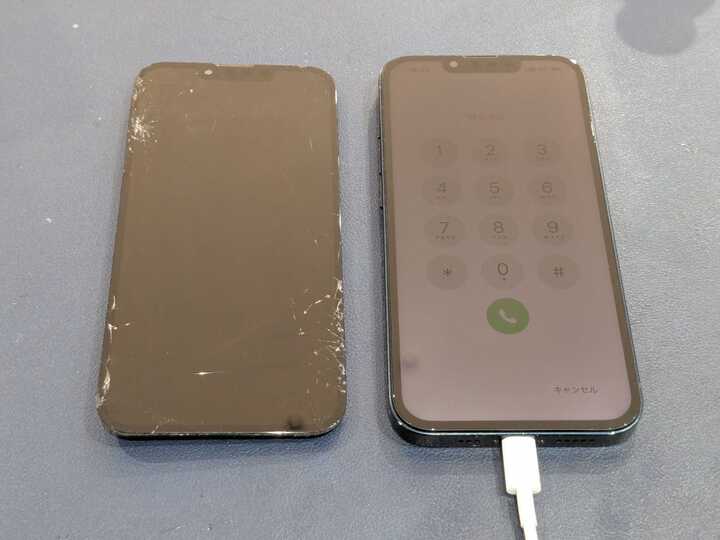 豊田市】iPhone 13の画面交換修理！表示不良で見えなくなった画面も