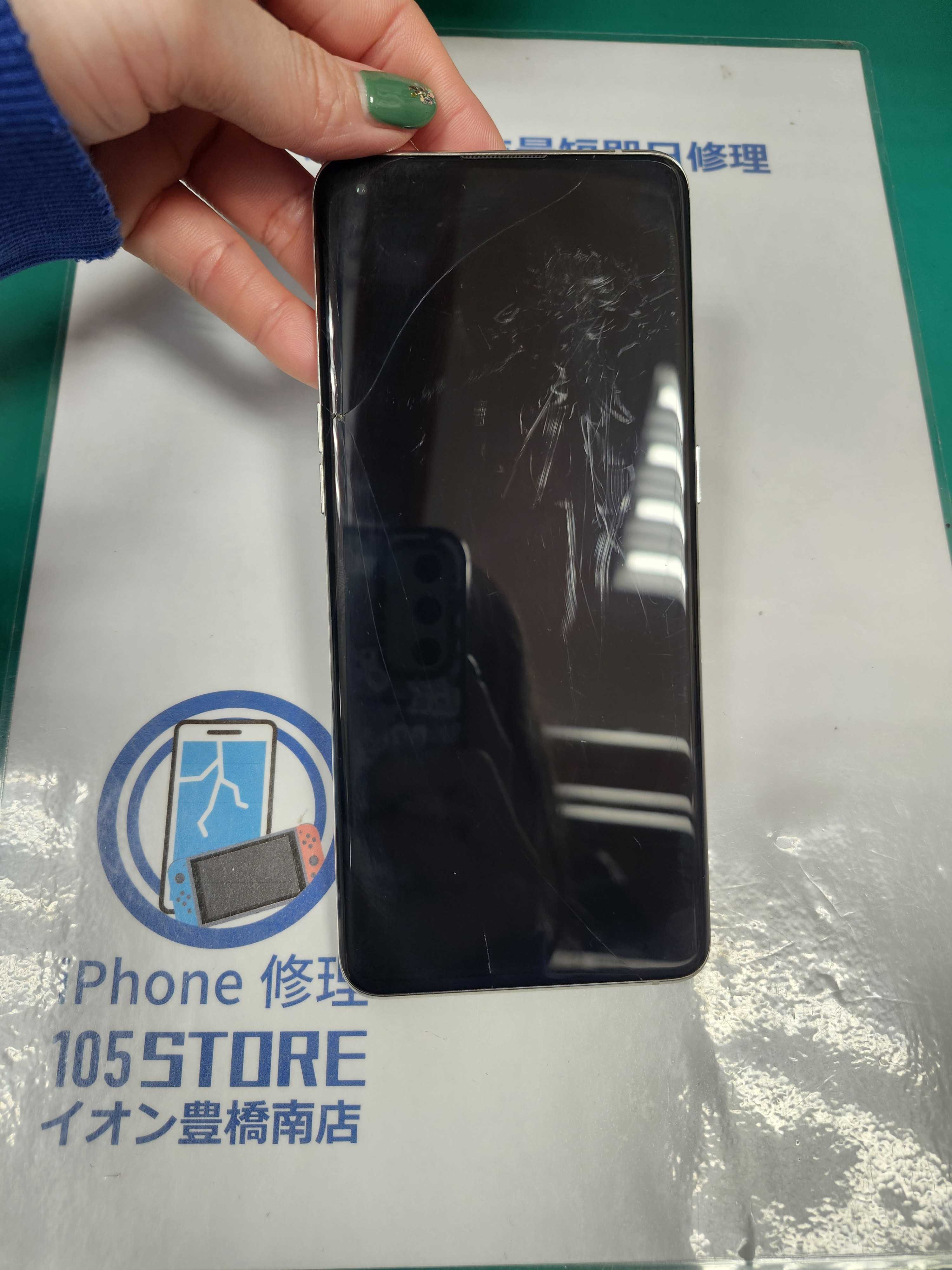 ANDROID - OPPO findX　画面割れ OPPO Find X3 Pro 画面が割れて真っ暗に！😭💦画面交換！イオン