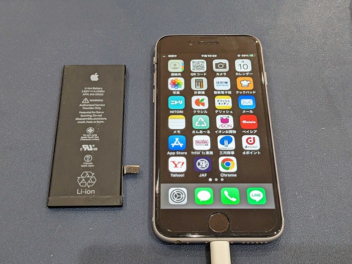 岡崎市】iPhone6s バッテリー交換 まちスマ岡崎店