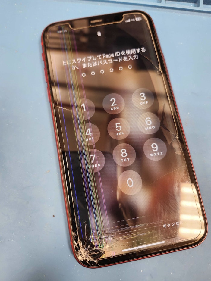iPhone11 画面交換 液晶に線 画面割れ