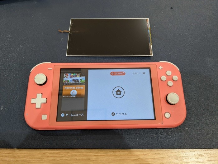 任天堂　Nintendo Switch lite 液晶　表示不良　画面真っ暗　線が入る　交換　修理