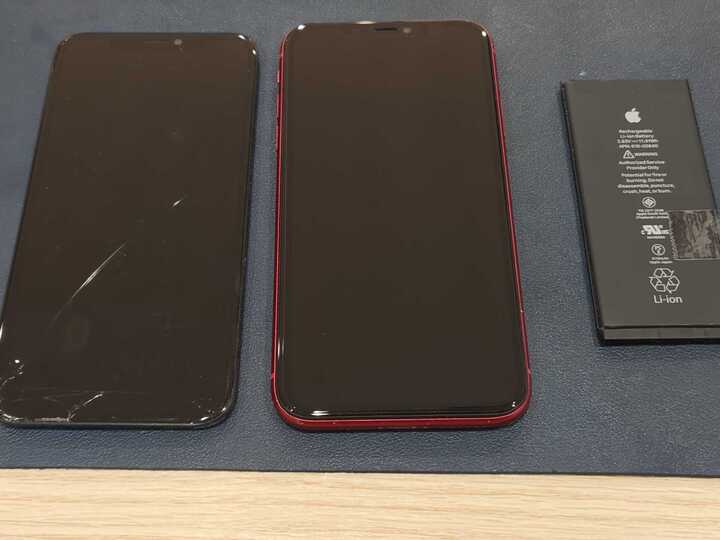 iPhone11 バッテリー74% 画面割れあり 豊田市】iPhone11の画面交換・バッテリー交換を行いました！画面割れと