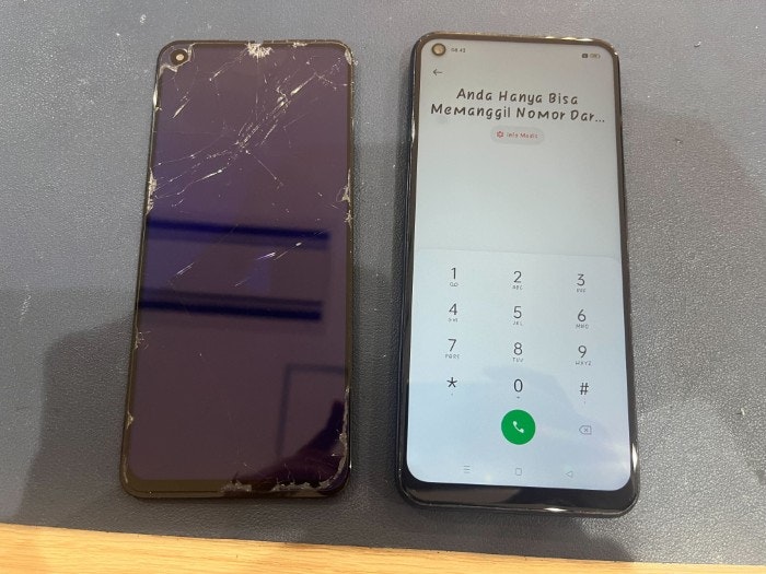 OPPO A53 海外版 Android アンドロイド 画面割れ 画面故障