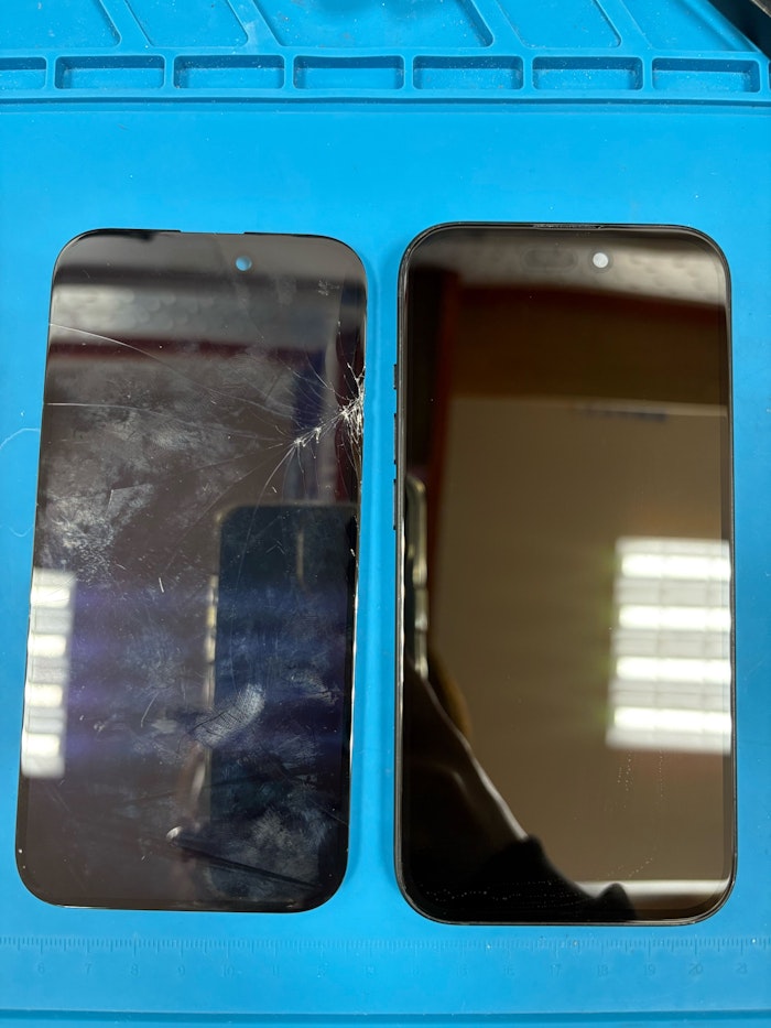 画面　iPhone15　スマホ修理