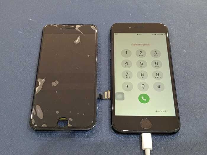 あいふぉん　アイフォン　iPhone　７　画面に線　表示不良　画面真っ暗　音はする　タッチがきかない　画面　修理　交換