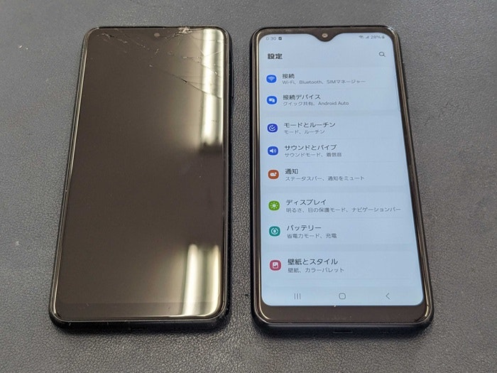 Galaxy A23 5G 画面修理 画面故障 ディスプレイ修理 壊れた 割れた 液晶漏れ 表示不良 直す 治す 直し方 治し方 修理方法 画面交換方法