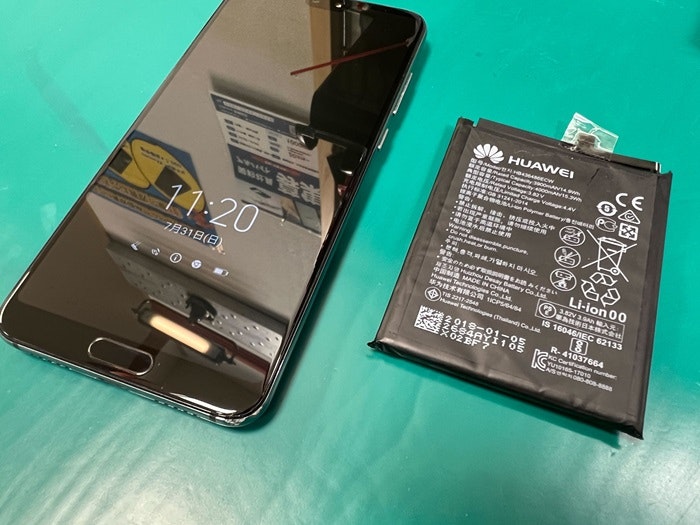 Huawei　スマホ修理　即日　バッテリー膨張　電池膨張　電池交換　バッテリー交換　豊川市　豊橋市　新城市　蒲郡市　岡崎市　湖西市　浜松市