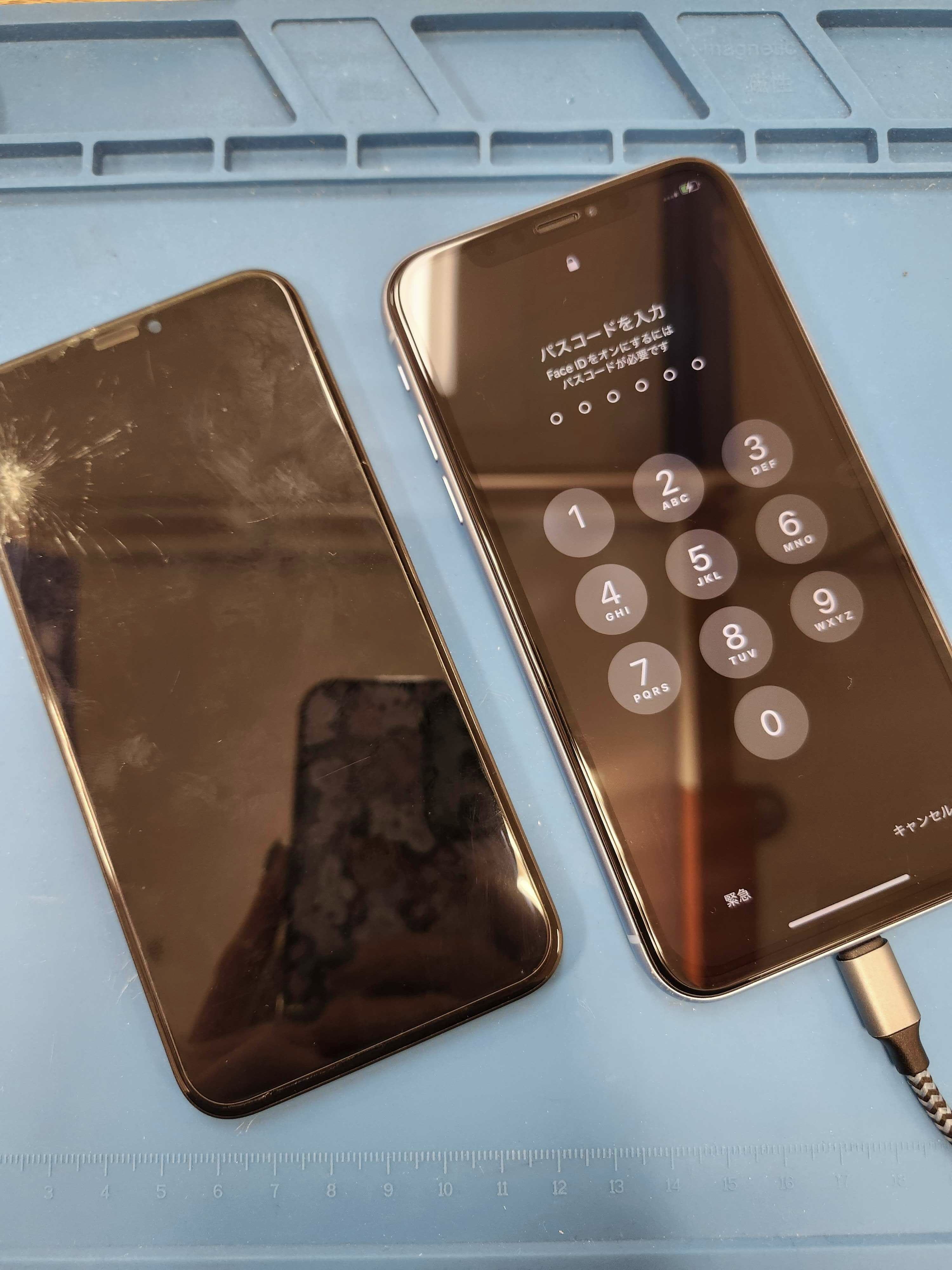 iPhoneXR　画面割れ　画面交換　修理