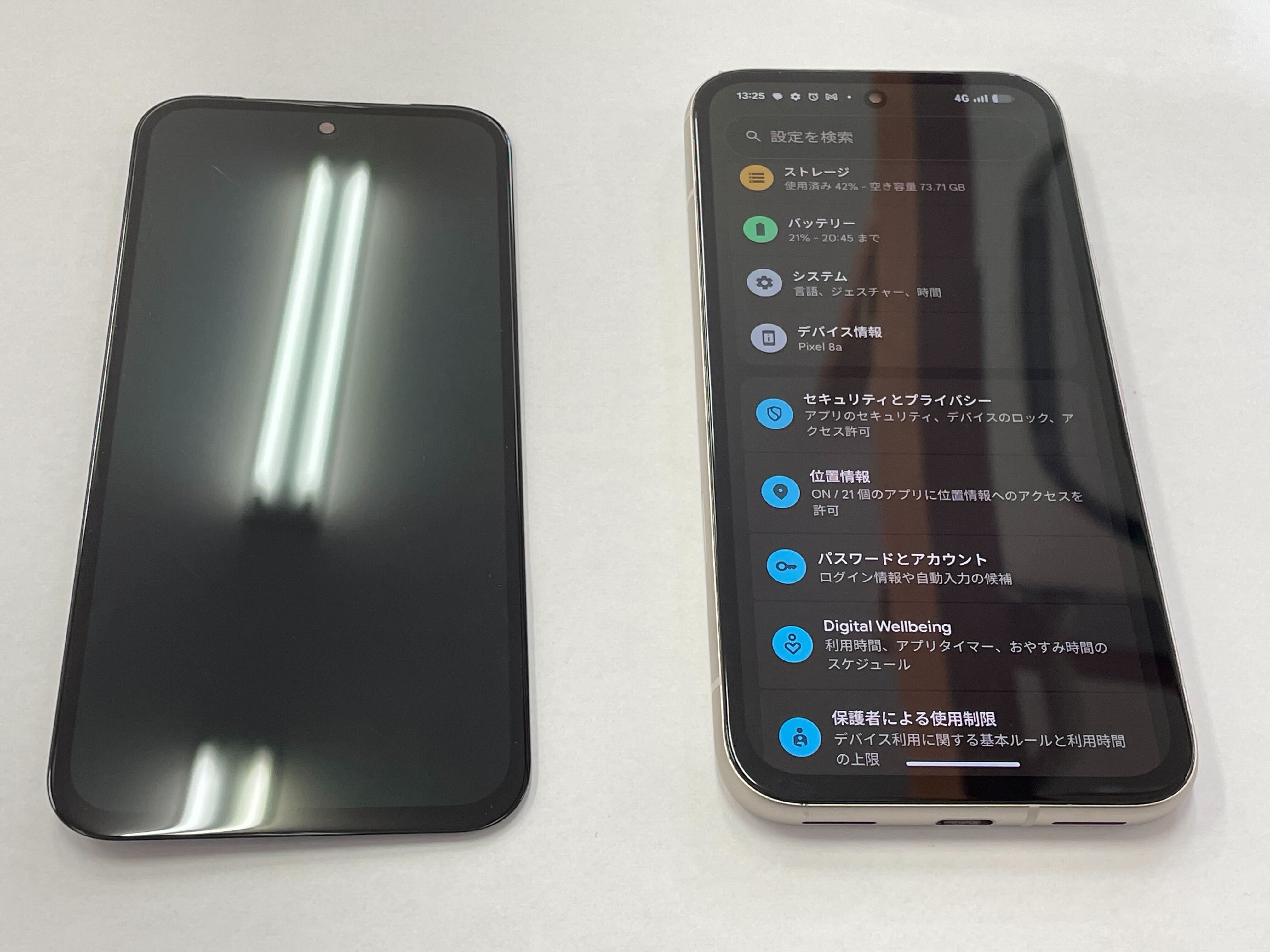 ブラック スマートフォン本体 画面ひびあり Pixel 8a 画面修理 【岡崎】