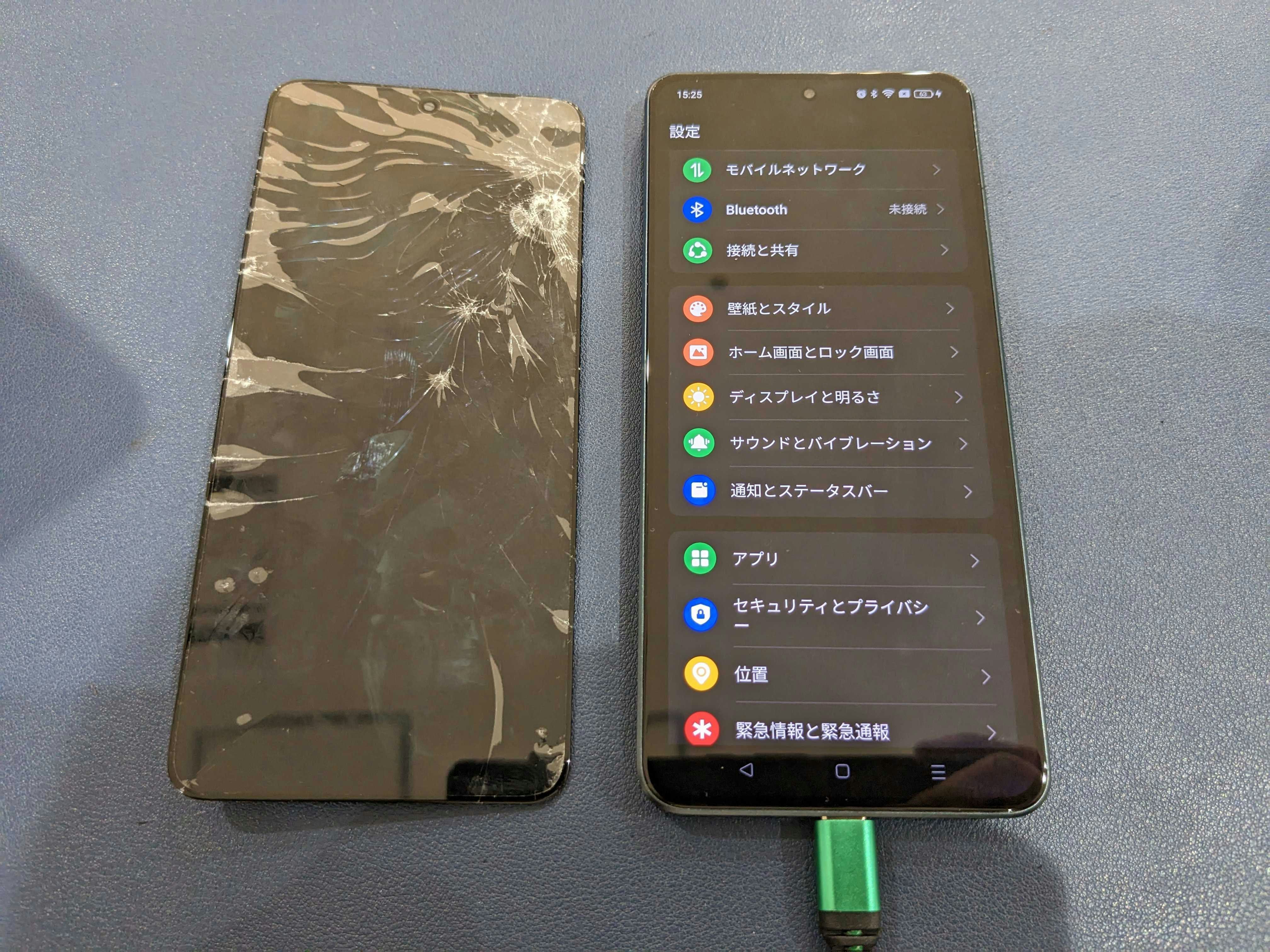 OPPO Reno 11A 液晶もれ　タッチ効かない　画面真っ暗　修理　画面交換