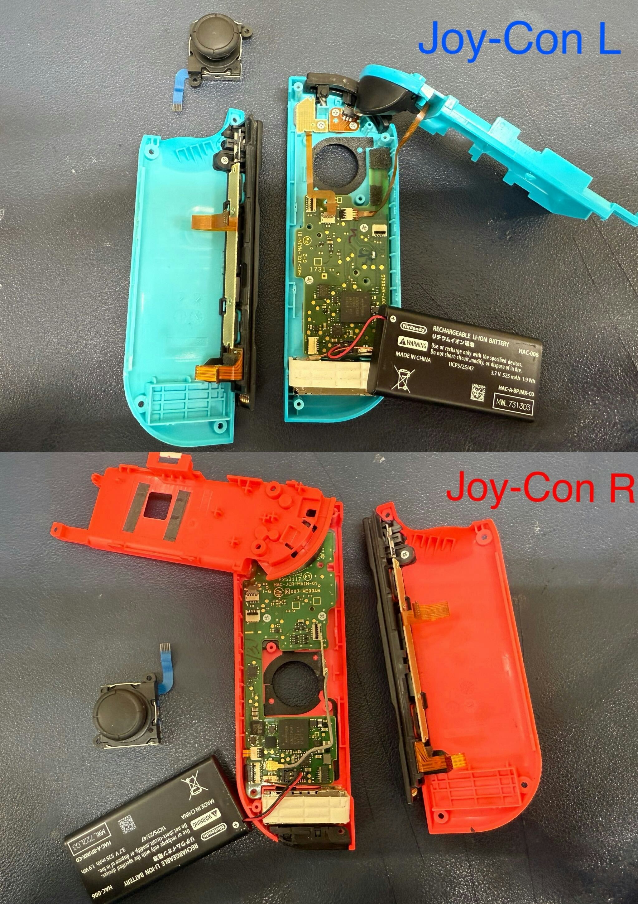 Joy-Con L Joy-Con R スティック 修理途中