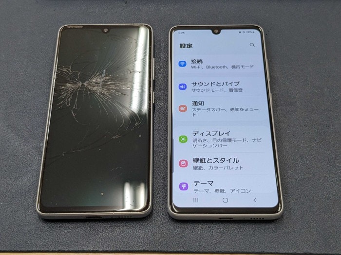 Galaxy A41   画面修理 画面に線 画面映らない 画面割れ