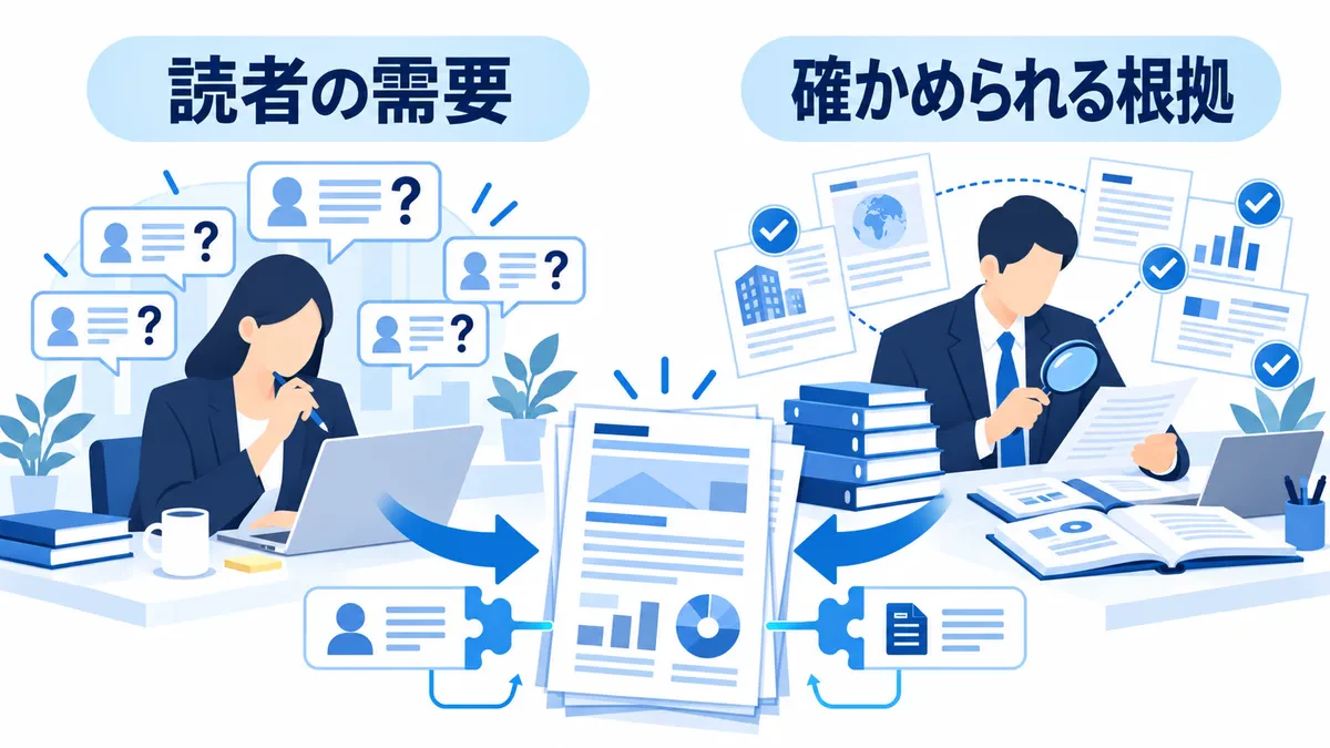 読者の疑問と確認できる根拠が一致すると紹介する理由になる。